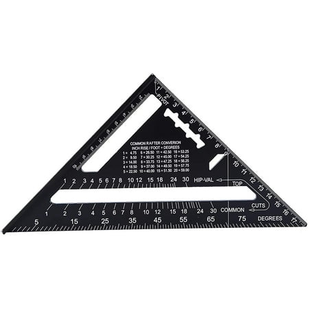 Imperial System Triangle Angle Protractor 7 Inch Metric Aluminum Alloy Black Oxidation Roofing Triangle Angle Protractor Layout Guide Imperial System Triangle Angle Protractor 7 Inch Metric Aluminum Alloy Black Oxidation Roofing Triangle Angle Protractor Layout Guide